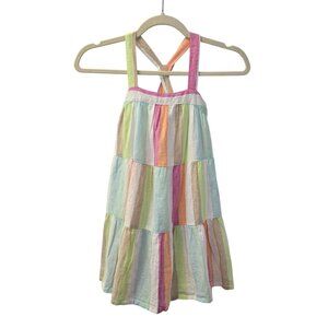 NWT Gap Kids Linen Blend Striped Babydoll Dress Size Small